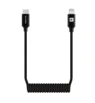 Evelatus AutoSpring Keerdkaabel USB C&ndash;Lightning 1,2 m Must