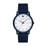 ARMANI AR11025 meeste k&auml;ekell 43mm roostevabast terasest kvarts analoog musta sihverplaadiga