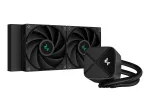 DeepCool LS520S Zero Dark AIO vedelikjahuti protsessorile, 240 mm, 2x 120 mm PWM ventilaatorit, AM4/AM5/LGA2066, must