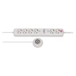 Brennenstuhl Eco-Line Comfort Switch Plus EL CSP 24 1159560216 pikendusjuhe, 6 pistikupesa (4 l&uuml;litatavat, 2 p&uuml;sivat), jalgl&uuml;liti, 1,5 m kaabel, valge