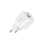 Equip 2-pordiline USB-C PD3.0/USB-A GaN seinalaadija 20W, valge, 25 tk pakk