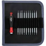 Wiha 27820 System 4 kruvikeerajate komplekt vahetatavate teradega, 11 tk, sirge/Phillips/TORX/kuuskant, rullkotiga, must/punane