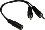 GoodConnections AD-35B2S Audio Y-adapter 3,5 mm stereo emane - 2x RCA mono isane, 20 cm, nikeldatud, must