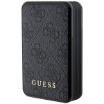 Guess GUPB10DP4GEGK kaasaskantav akupank 10000 mAh, 18 W, 4G Leather Metal Logo, must