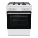 P&otilde;randal seisv gaasipliit Gorenje GG6A10WFFM, valge, 4-p&otilde;letiga pliit, 72 L gaasiahi, p&ouml;&ouml;rlevad esijuhtnupud