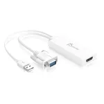 j5create JDA214 VGA-HDMI video-helimuundur Valge 0,176 m