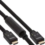 InLine HDMI aktiivkaabel, HDMI-High Speed koos Ethernetiga, M/M, nailonpunutis, 20m