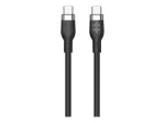 Hyper 1,5 m silikoonist USB-C&ndash;USB-C 60W laadimiskaabel &ndash; must