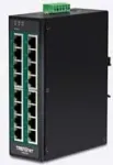 TRENDnet TI-PG160 - kommutaator - haldamata - 16 x 10/100/1000 (PoE+) - DIN-siini kinnitatav, seinale kinnitatav - PoE+ (240 W)
