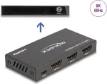 DeLOCK HDMI l&uuml;liti 2 x HDMI sisend 1 x HDMI v&auml;ljund 8K 60 Hz Must