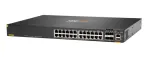 Hewlett Packard Enterprise HPE Aruba Networking CX 6200F 24G 4SFP+ l&uuml;liti - l&uuml;liti - max. virnastamiskaugus 10 km - L3 - hallatav - 24 x 10/100/1000 + 4 x 100/1000/10G SFP+ - esiosa a