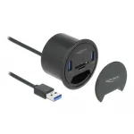 DeLOCK 64152 USB 3.2 Gen 1 jaotur, 2 porti, SD/microSD kaardilugejaga
