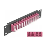 Fiiberoptiline patch-paneel DeLOCK 10-tolline 12 pordiga LC Quad violetne 1U must