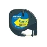 DYMO LetraTAG S0721670 plastikust etiketilint, 12 mm x 4 m, kollane, m&otilde;eldud LetraTag LT-100H/LT-100T/QX50/XR