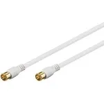 Wentronic Goobay SAT &uuml;henduskaabel, F-Quick, 100% varjestatud, kullatud, valge, 2,5 m - F-pistik (Quick) F-pistik (Quick) (62744)