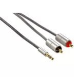 Hama AluLine 80865 helikaabel, 3,5 mm stereo minijack-pistik &ndash; RCA-pistik, 2 m, varjestatud, h&otilde;bedane