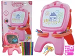 LEAN TOYS Kahepoolne Magnetiline Tahvel Roosa Mallidega