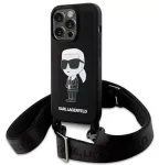 Karl Lagerfeld KLHCP15XSCBSKNK iPhone 15 Pro Max 6,7 inch k&otilde;va &uuml;mbris must crossbody silikoon Ikonik