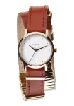 NIXON Women's Watch A403-1749-00 26mm Rose Gold-Tone Stainless Steel and Taupe Leather