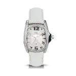 CHRONOTECH Women's Quartz Analog Watch CT7988LS09 30mm White Dial White Leather Strap