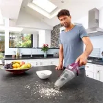Black & Decker NVC115W k&auml;eshoitav tolmuimeja, hall, lilla, ilma kotita