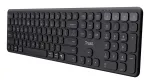 Trust Vaiya 25511 juhtmevaba klaviatuur mitmele seadmele, USB RF + Bluetooth, USA paigutus, numbriklaviatuur, sisseehitatud laetav aku, must
