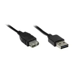GoodConnections USB 2.0 pikenduskaabel - Type-A isane kuni emane, 1,8 m, must (2511-EU02)