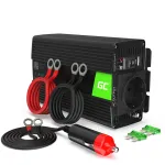 Autode toiteinverter Green Cell INV16 500 W, DC 12 V vahelduvvooluks 230 V, 50 Hz, USB-port, aktiivjahutus, must