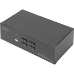 DIGITUS KVM-l&uuml;liti, 4 porti, topeltkuvar, 4K, DisplayPort&reg;