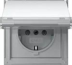 Gira TX_44 SCHUKO pistikupesa klapiga kaane ja sildiv&auml;ljaga, puhtvalge 441065