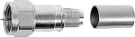 Teleg&auml;rtner F-pistik&uuml;hendus, sirge, 75 Ohm, press-/keermes&uuml;hendus, nikeldatud messing, RG59/RG6 jaoks J01600A0009