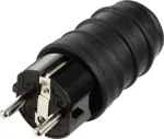 Sygonix SY-6618468 Schuko pistik TPE 250 V/AC must IP44