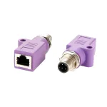 EXSYS EX-49520 M12 D-koodiga 4-pin isane RJ45 emasele varjestatud t&ouml;&ouml;stuslik Etherneti adapter