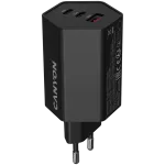 CANYON Laadija HEXAGON 65 GaN 65W 2xPD 1xQC EU Must (CND-CHAHEX65B)