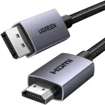 UGREEN HDMI to DisplayPort aktiivne konverterkaabel 4K 30Hz 3m must
