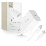 Tech-Protect NC20W 1-port USB-C seinalaadija PD20W USB-C / USB-C kaabliga, valge
