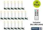 Goobay 75258 juhtmeta LED-j&otilde;uluk&uuml;&uuml;nlad (20 tk), sisaldab 20x AAA (LR03), klambrid, kaugjuhtimispult, taimer, h&auml;mardatav, soe valge (2600 K)