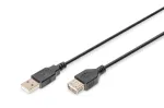 Digitus ASSMANN Basic - USB-pikenduskaabel - USB t&uuml;&uuml;p A, 4-kontaktiline (M) - USB t&uuml;&uuml;p A, 4-kontaktiline (W) - 3 m (USB/USB 2.0) - Valatud - Must (AK-300200-030-S)