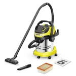K&auml;rcher WD 5 S V-25/5/22 Roostevaba teras, must, kollane 25 L 1100 W