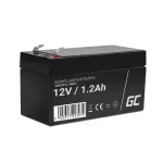Green Cell AGM17 UPS-aku, AGM suletud pliihappeaku (VRLA), 12 V 1,2 Ah, 0,5 kg, must