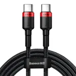 Baseus Cafule PD2.0 100W kiirlaadimis-USB-C-kaabel (20V 5A) 2 m punane+must