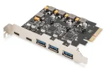 PCIe kaart Digitus 2x USB-C 3x USB A