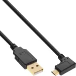 InLine Micro USB 2.0 kaabel USB t&uuml;&uuml;p A isane / Micro-B isane, nurgeline, must, 2 m