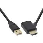 InLine HDMI-adapter M / F USB-A toitesisendiga 0,5 m