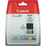 Canon CLI-551 C/M/Y/BK w/sec tindikassett 4 tk Originaal Standardv&auml;ljastus Must, Ts&uuml;aan, magenta, Kollane