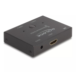 DeLOCK HDMI 2 - 1 kahesuunaline l&uuml;liti 8K 60 Hz metallist must