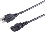 Toitekaabel ShiverPeaks US60006 &mdash; USA (t&uuml;&uuml;p B) pistik IEC C13 pistikupesale, toitejuhe