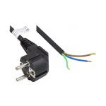 Netzkabel Schutzkontakt-Stecker Typ E+F (CEE 7/7, gewinkelt) an abisolierte Enden, schwarz, 1,00 mm&sup2;, 3 m, Good Connections&reg; (P0185-S030)