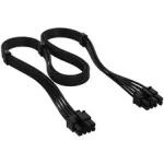Corsair kaabel, Type 4, PCIe toite&uuml;hendus, 8-kontaktiline (6+2), 650 mm, eraldi &uuml;mbrises &ndash; must