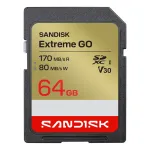 SanDisk Extreme Go SDXC 64GB UHS-I m&auml;lukaart (170MB/s lugemine, V30, 4K)